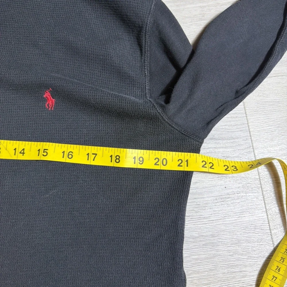 Polo Ralph Lauren Thermal‎ Long Sleeve Shirt Black Red Pony Size L
